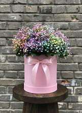 Цветочная композиция из Гипсофила и Розы в шляпной коробке #REPLACE_PRED# Покровское Рузского района