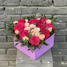 Цветочная композиция из Розы в коробке #REPLACE_PRED# Покровское Рузского района