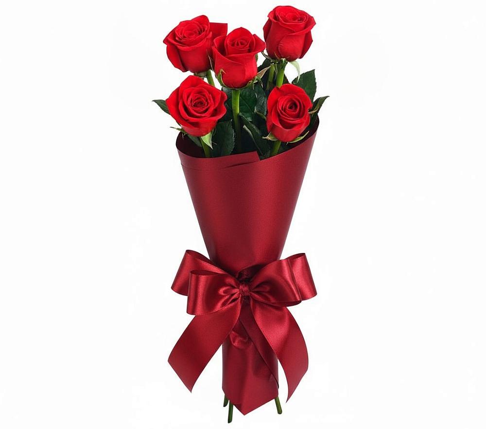 Букет 5 Красных роз Эдлесс Лав в Покровское Рузского района