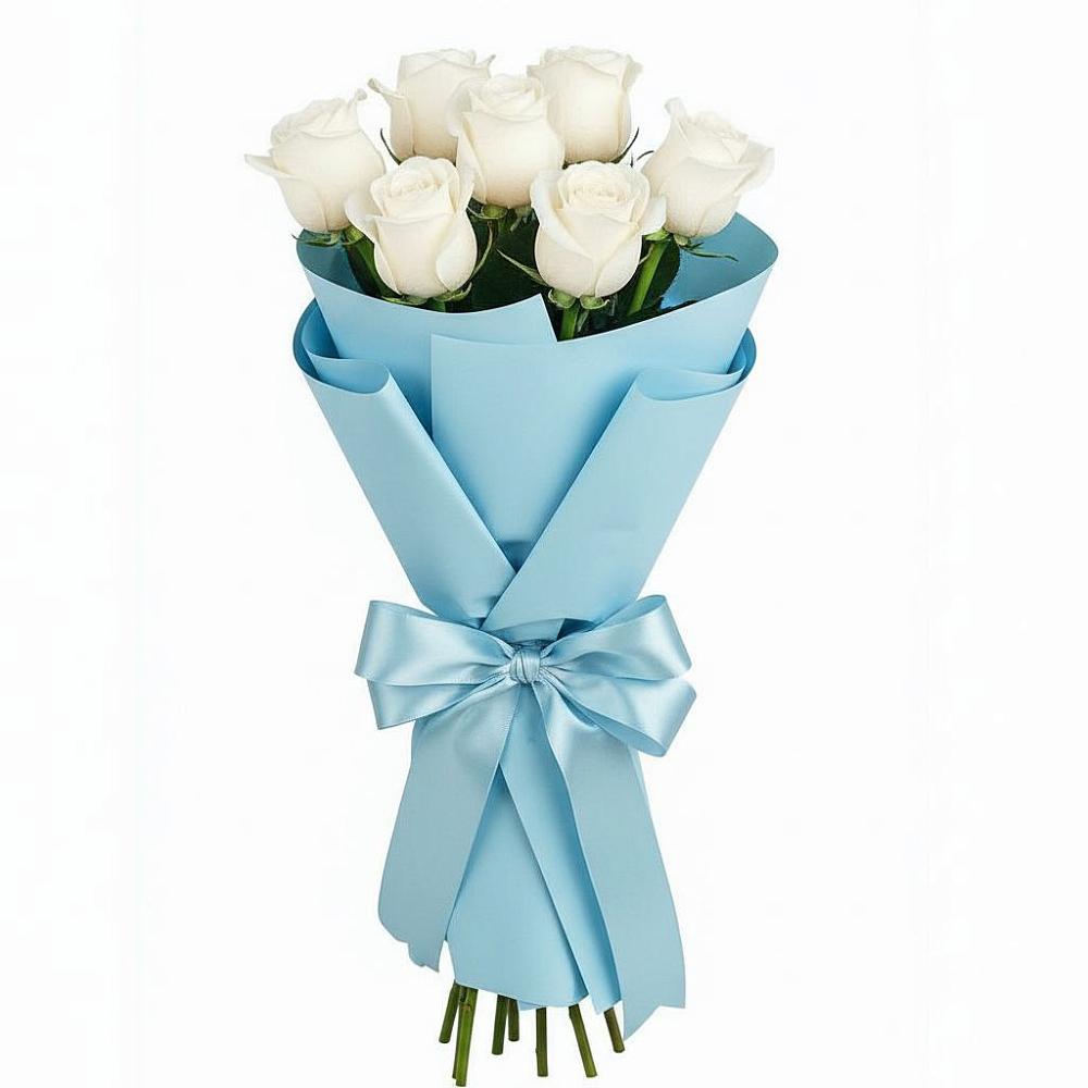 Букет 7 белых роз Проуд в Покровское Рузского района