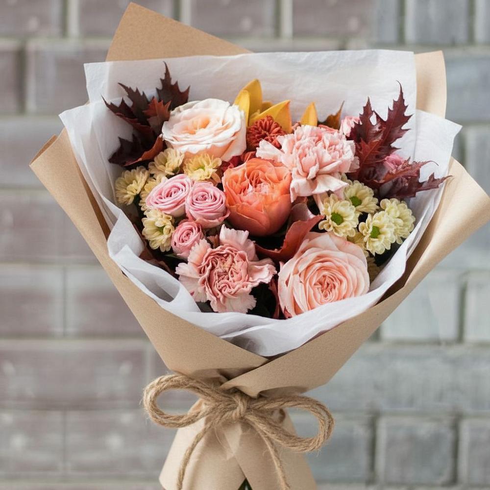 Букет цветов из: Гвоздики, Хризантемы и Розы в Покровское Рузского района