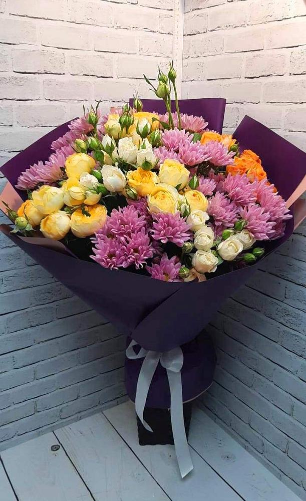 Букет цветов из: Хризантемы и Розы в Покровское Рузского района