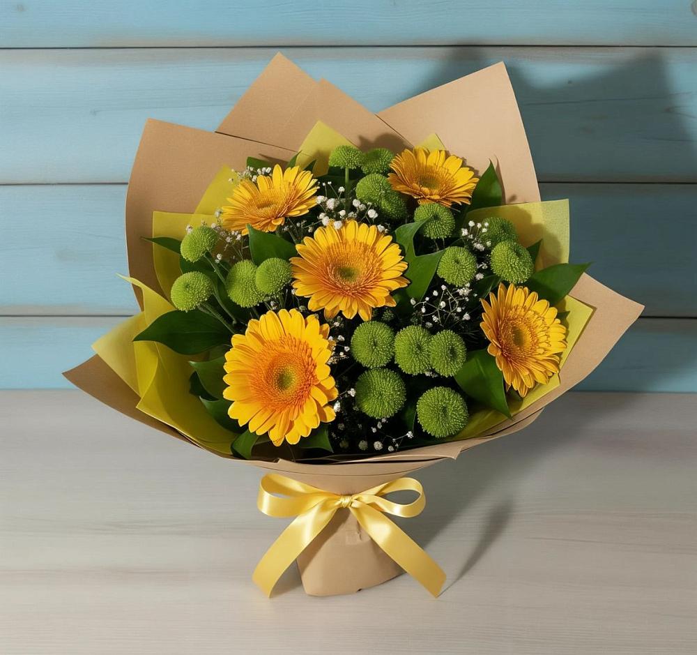 Букет цветов из: Герберы и Хризантемы в Покровское Рузского района