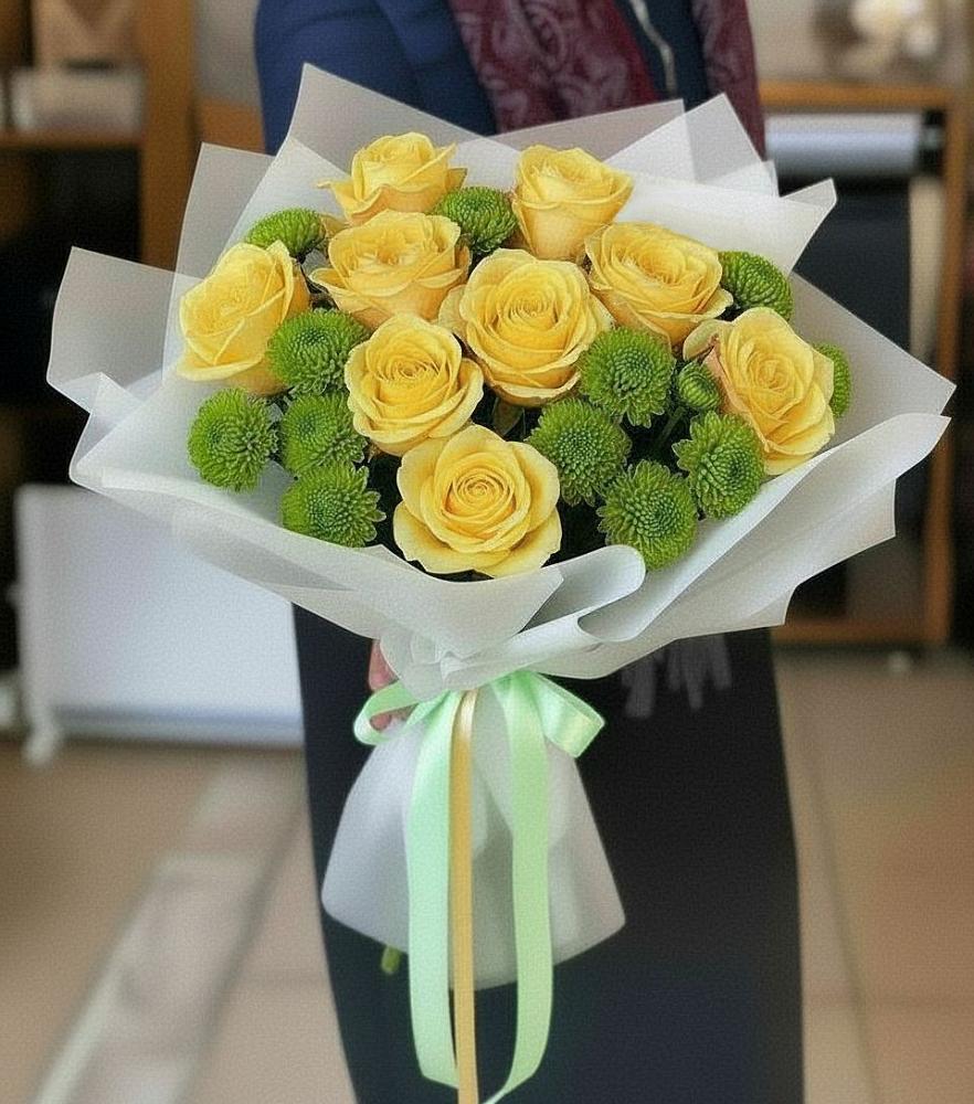 Букет цветов из: Хризантемы и Розы в Покровское Рузского района