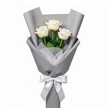 Букет 3 белые розы в Покровское Рузского района