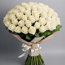 Букет 101 беля роза Белоснежка в Покровское Рузского района