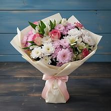 Букет цветов из:  Хризантемы, Альстромерии и Розы в Покровское Рузского района