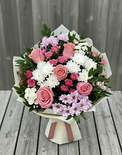 Букет цветов из:  Альстромерии, Гвоздики, Розы и Хризантемы #REPLACE_PRED# Покровское Рузского района