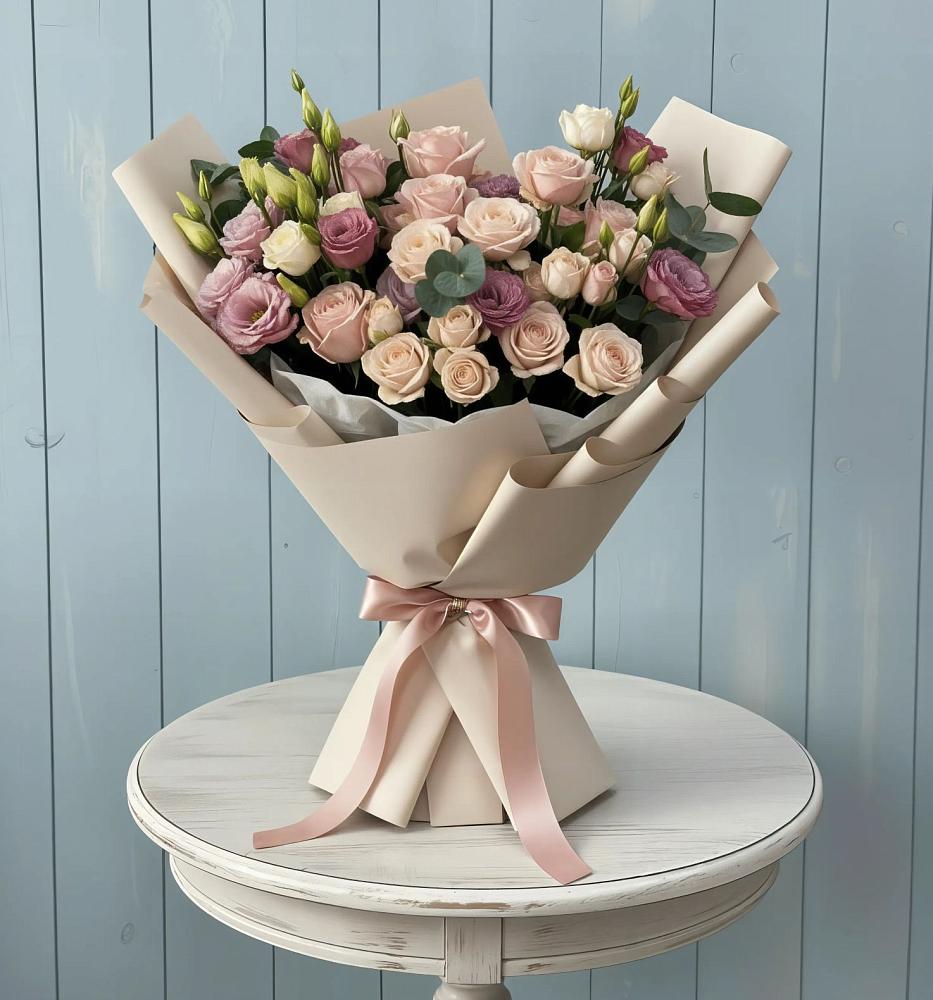 Букет цветов из: Розы и Лизиантусы в Покровское Рузского района