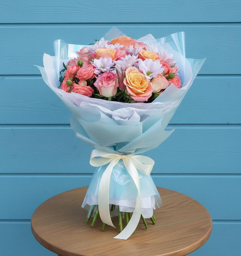 Букет цветов из: Хризантемы и Розы в Покровское Рузского района